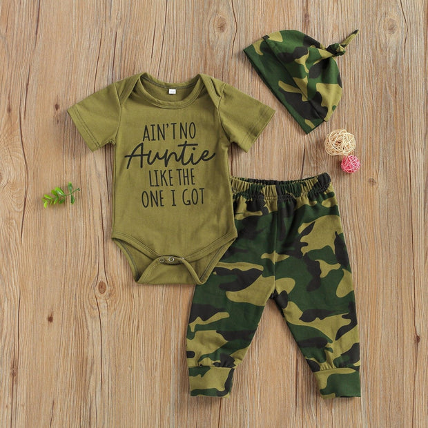Ain't no Like the one I got Onesie Camouflage Outfit (various designs) - MomyMall Green/Auntie / 0-3 Mo