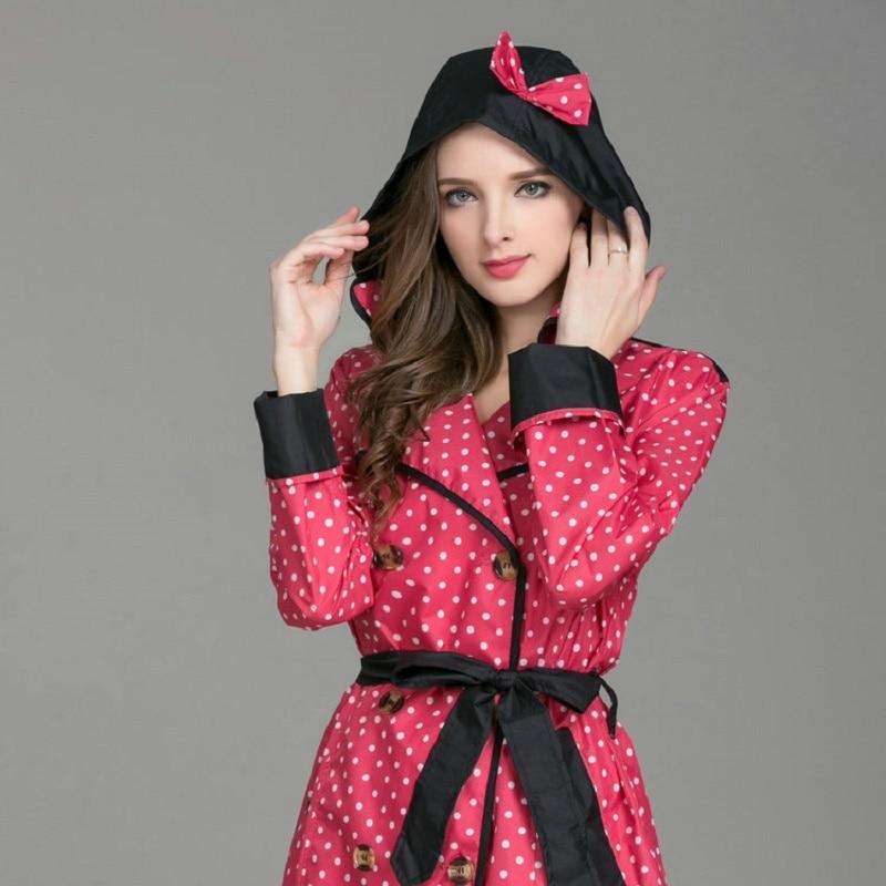 Double Breasted Polka Dot Raincoat With Belt