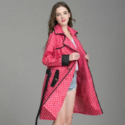 Double Breasted Polka Dot Raincoat With Belt