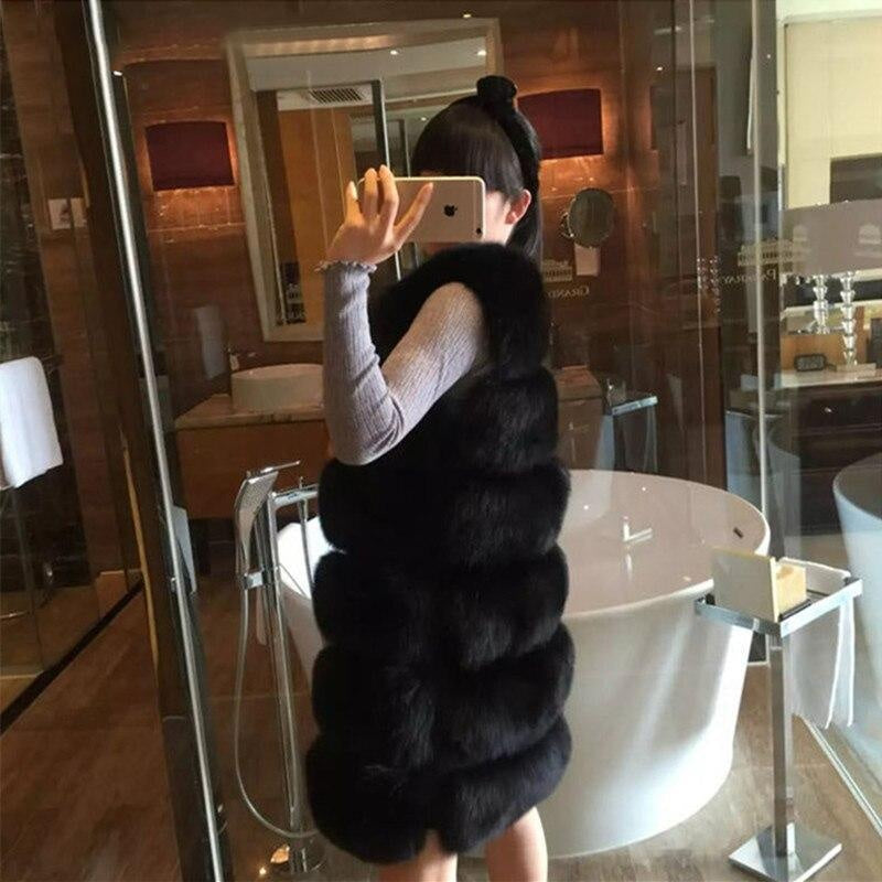 Extra Long Plus Size Faux Fur Bubble Gilet - Long Sleeveless Gilet