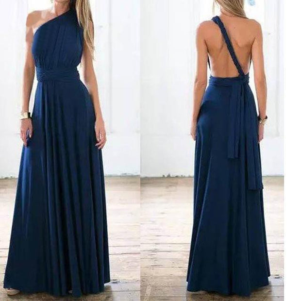 Multiway Wrap Maxi Dress - MomyMall NAVY BLUE / S