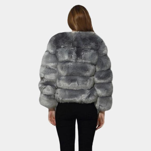 Faux Fur Bubble Coat - Short Style