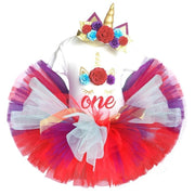Baby Girl Fancy Party Flower Tutu Cake Smash Christmas Dresses - MomyMall Red 1 / 0-6M