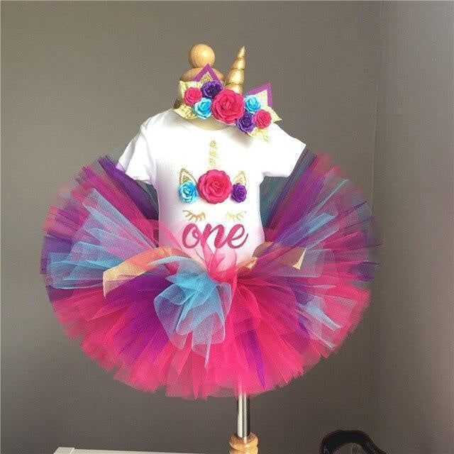 Baby Girl Fancy Party Flower Tutu Cake Smash Christmas Dresses - MomyMall