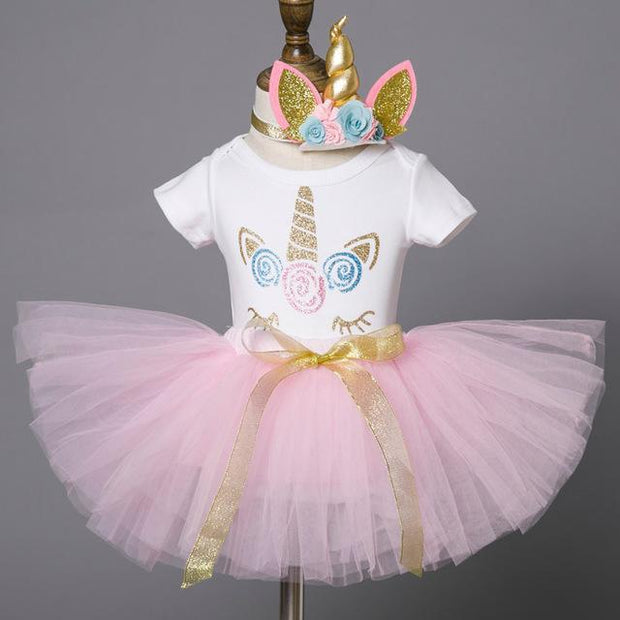 Baby Girl Fancy Party Flower Tutu Cake Smash Christmas Dresses - MomyMall Pink 1 / 0-6M