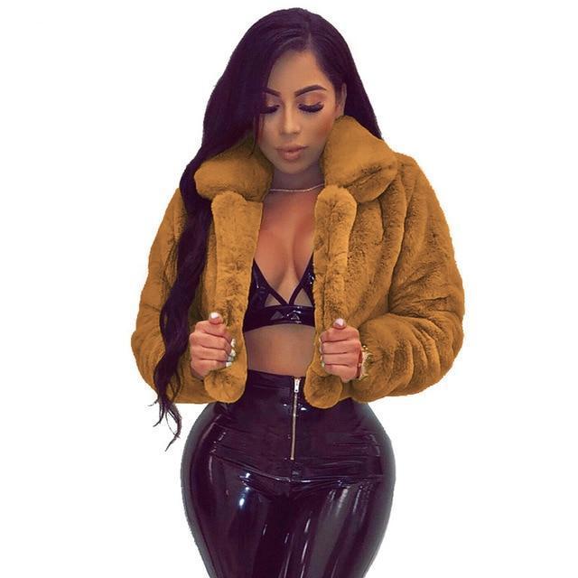 Faux Fur Crop Coat