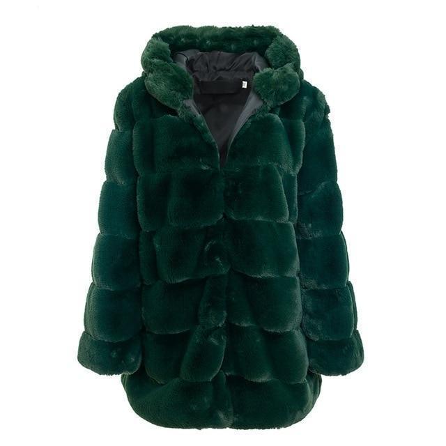 Faux Fur Hooded Coat