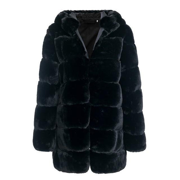 Faux Fur Hooded Coat