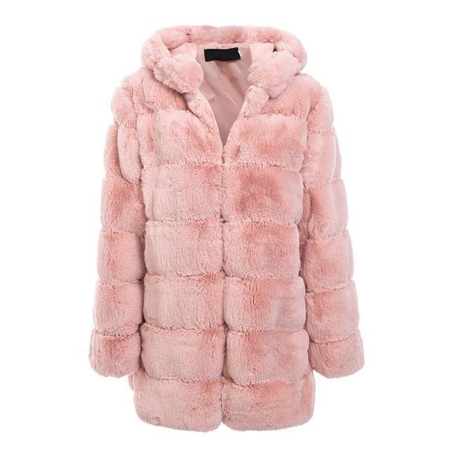 Faux Fur Hooded Coat