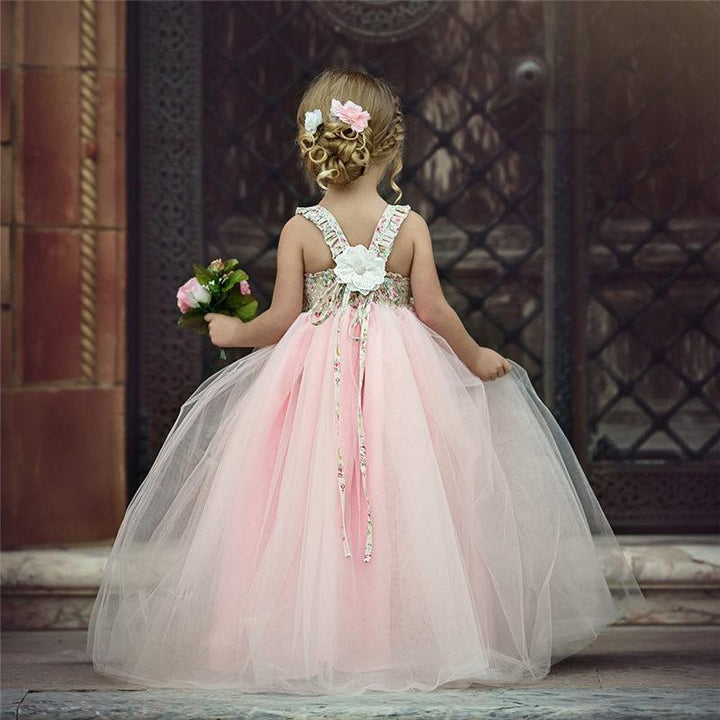 Girls Princess Wedding Party Flower Lace Birthday Dresses - MomyMall
