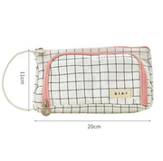 Large Pencil Case - MomyMall White Grid