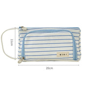 Large Pencil Case - MomyMall Blue stripe