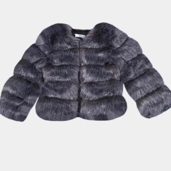 Faux Fur Bubble Coat - Short Style