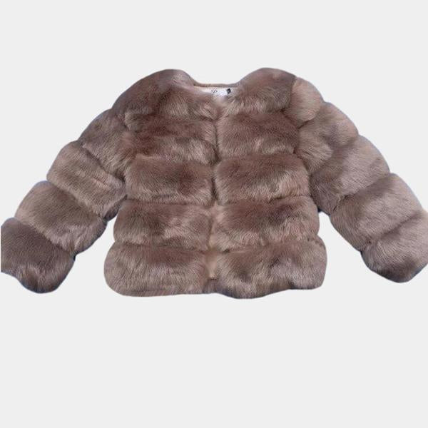 Faux Fur Bubble Coat - Short Style