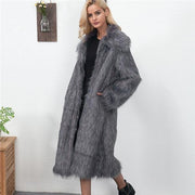 Vintage Faux Fur Long Coat - Plus Size