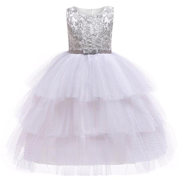 Girl Thread Embroidry Tutu Party Dress