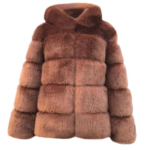 Faux Fur Coat With Hood