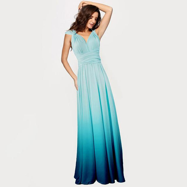 Multiway-Kleid mit Farbverlauf – wandelbares Maxi-Brautjungfernkleid