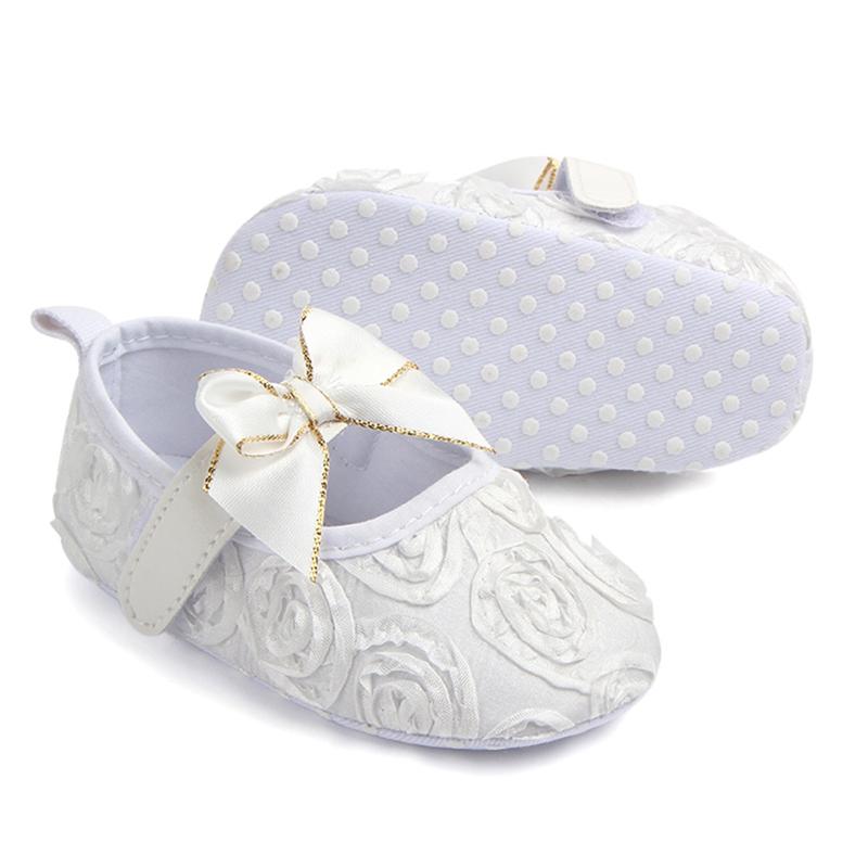 Baby Girls Shoes Sweet Floral Walking Soft Shoes Ribbon Headwear