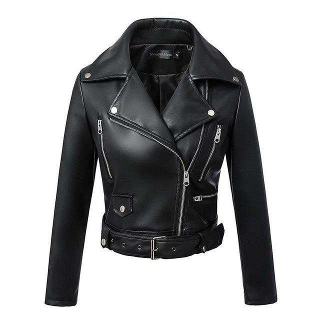 Biker-Jacke aus Kunstleder