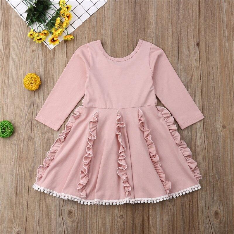 Girl Princess Patchwork Dress Long Sleeve Party Tutu Dresses 2-7Y - MomyMall