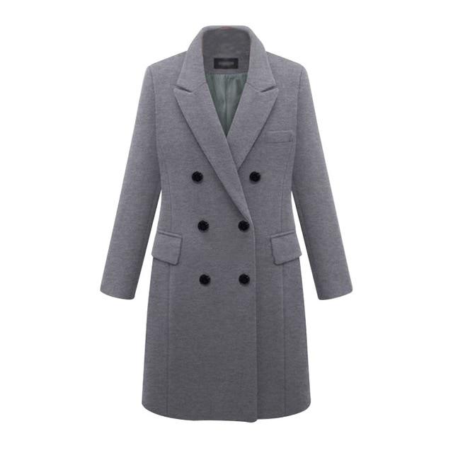 Casual Wool Long Coat - Plus Size