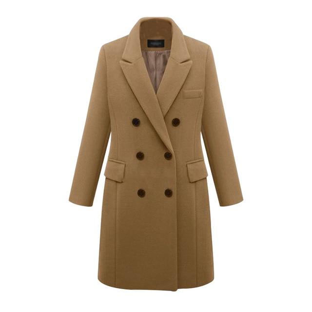 Casual Wool Long Coat - Plus Size