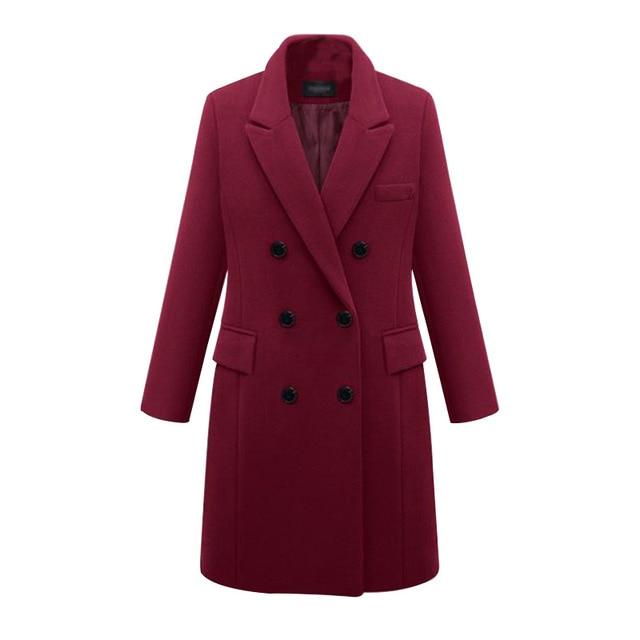 Casual Wool Long Coat - Plus Size