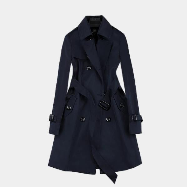 Double Breasted Mid-Thigh Trench Coat