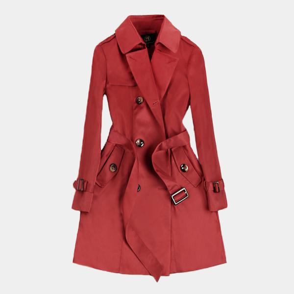 Double Breasted Mid-Thigh Trench Coat