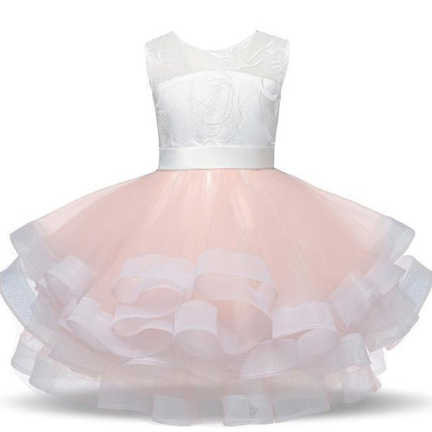 Girl Tutu Party Birthday Wedding Pageant Princess Dress - MomyMall Pink / 4T