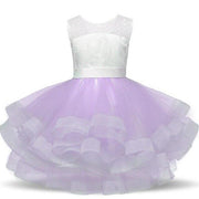 Girl Tutu Party Birthday Wedding Pageant Princess Dress - MomyMall Purple / 4T
