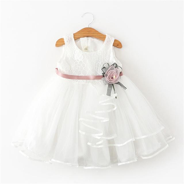 Toddler Bbay Girl Party Tutu Dress - MomyMall White / 2-3T