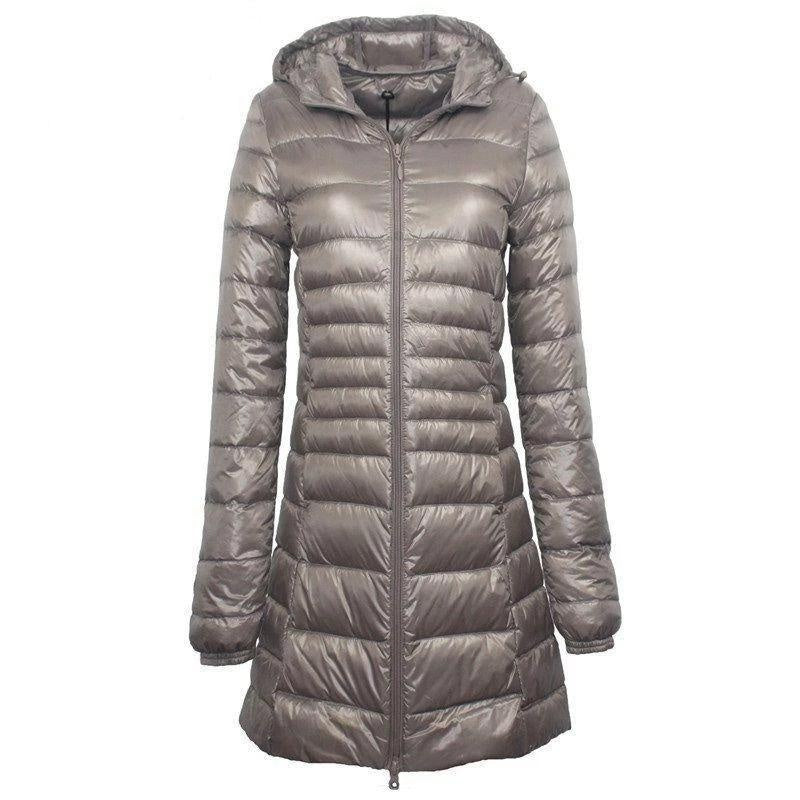 Duck Down Longline Puffer Jacket - Hooded