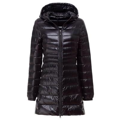 Duck Down Longline Puffer Jacket - Hooded