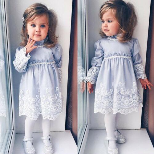 Flower Baby Girl Lace Party Autumn Gown Dresses - MomyMall