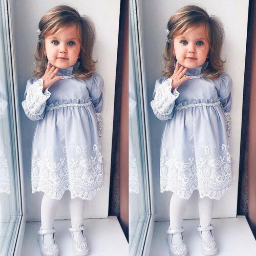Flower Baby Girl Lace Party Autumn Gown Dresses - MomyMall 12M