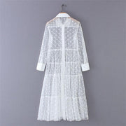 Polka Dot Smock Dress - Transparent Long Sleeve Dress - MomyMall