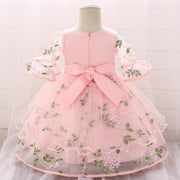 Baby Girl Embroidery Half Sleeve Spring Autumn Birthday Dresses - MomyMall