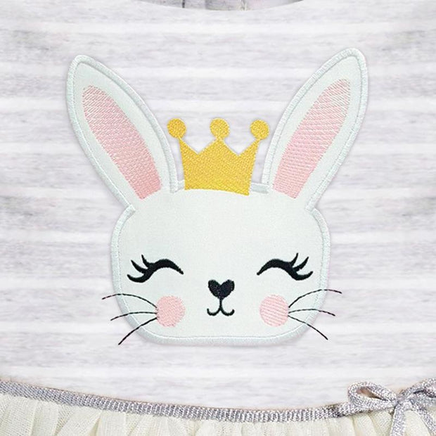 Queen Bunny Striped Long Sleeve Tulle Dress - MomyMall