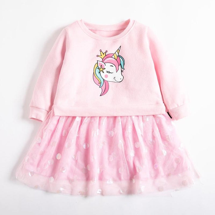 Lady Unicorn Plush Dots Tulle Dress - MomyMall 2-3 Years