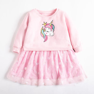 Lady Unicorn Plush Dots Tulle Dress - MomyMall 2-3 Years