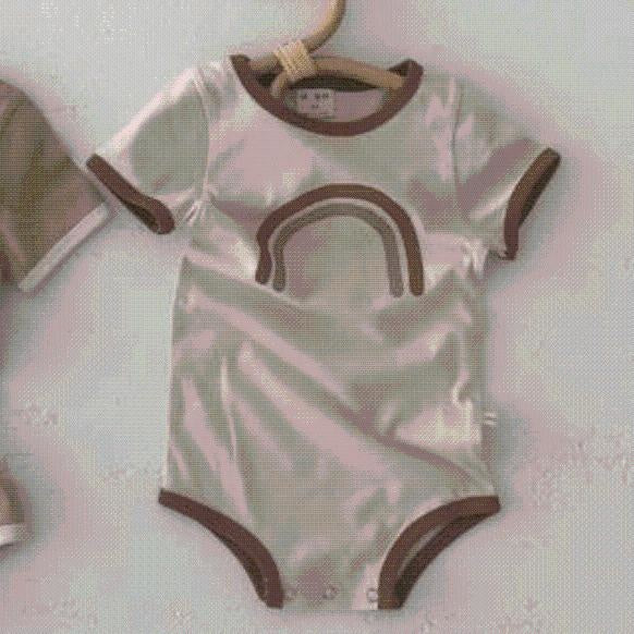 Rainbow Romper - MomyMall 0-6 Months / Light Beige