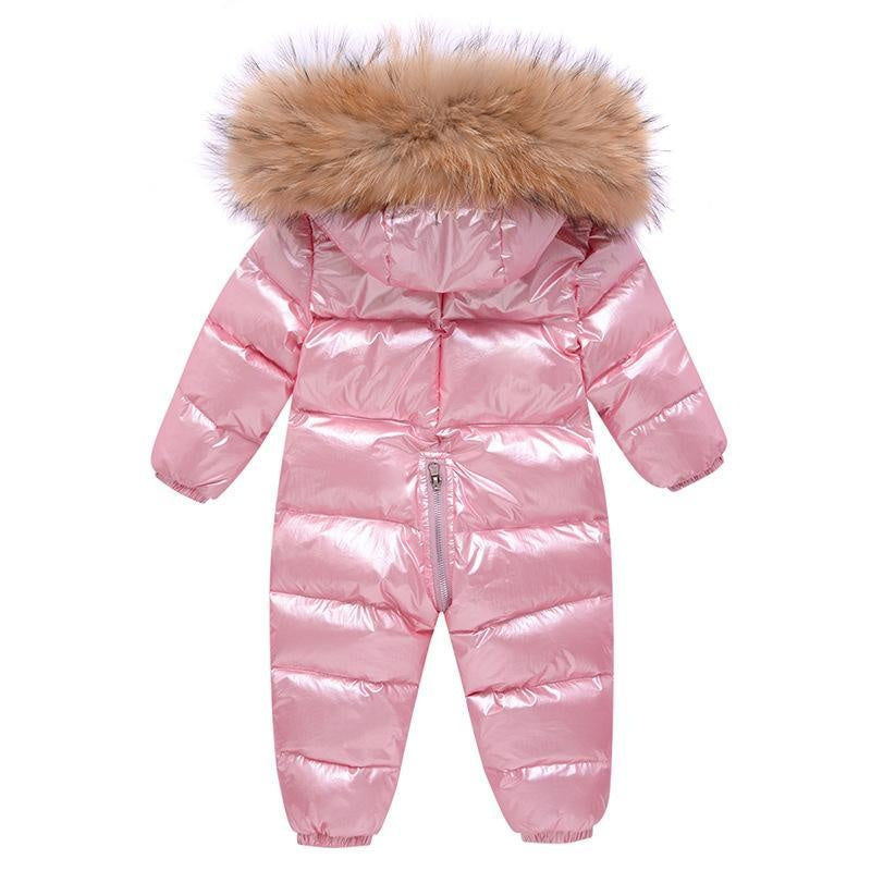 Riley Shiny Winter Romper Down Coat - MomyMall