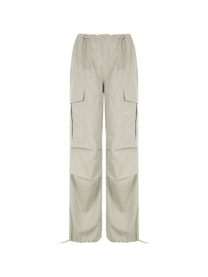 Pantalon cargo bouffant froncé à cordon de serrage