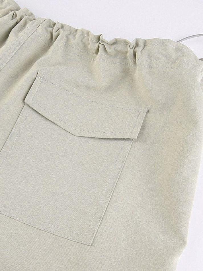 Pantalon cargo bouffant froncé à cordon de serrage