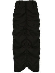 Ruched Low Waist Long Cargo Skirt