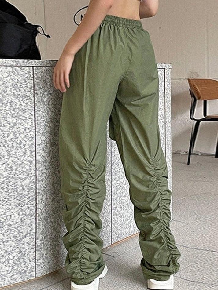 Pantalon cargo bouffant froncé empilé