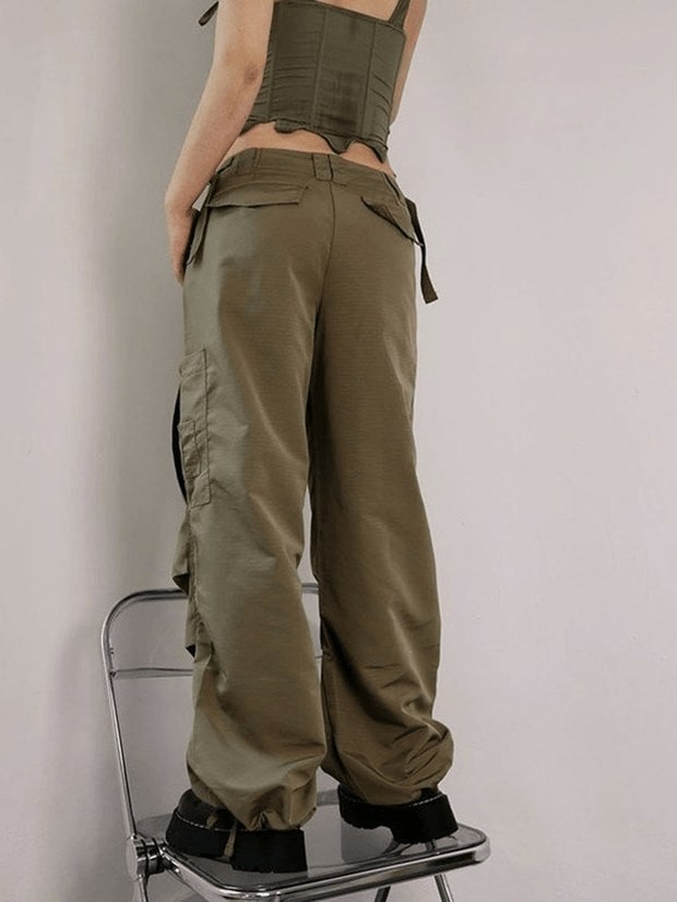 Ruched Vintage Baggy Cargo Pants - MomyMall