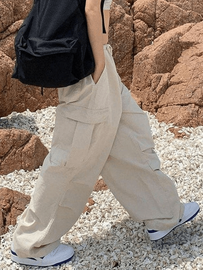 Ruched Y2K Baggy Parachute Pants - MomyMall